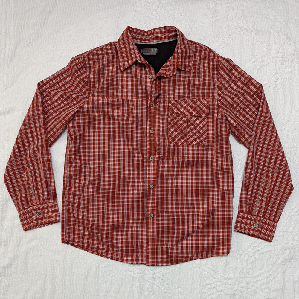 Wrangler Outdoor Men's Medium Regular Fit Button Up Hiking Shirt Roll Tab Sleeve